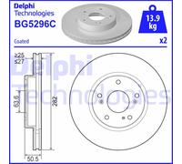 Delphi Disco freno BG5296C Anteriore Ventilato - Kit 2 pezzi per Ford Focus