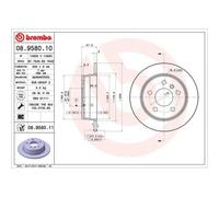 Discofreno Brembo 08.9580.10 Prime Line per Mercedes Benz Mercedes Benz