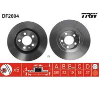 Discofreno DF2804 TRW per AUDI VW SEAT SKODA
