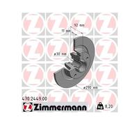 Discofreno Zimmermann 470.2449.00 per Renault Assale Posteriore