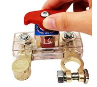 Disconnect Button - Brass, 3.07x2.48x1.97in Isolator Switch High Current Rating | Easy-Turn Knob Battery Power Cut-Off Automotive Battery Disconnect Isolator, BatteryIsolator For Cars, RVs, Truck, Van