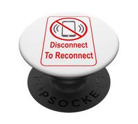 Disconnect to riconnect with no cell phones sign PopSockets PopGrip Adesivo