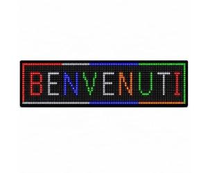 DISCORAMA - INSEGNA LUMINOSA LED RGB DA ESTERNO 200X40 CM IP65 DISPLAY PROGRAMMABILE PER MESSAGGI PUBBLICITARI E SEGNALETICA COMMERCIALE ALTA VISIBILITA RESISTENTE ALLE INTEMPERIE