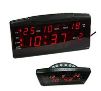 DISCORAMA OROLOGIO DA TAVOLO DIGITALE, OROLOGIO CON TIMER, SVEGLIA DIGITALE VISIONE NOTTURNA LED ROSSO ORA ALLARME TEMPERATURA DATA UFFICIO