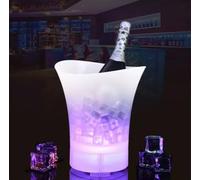 DISCORAMA - SECCHIELLO GHIACCIO LED CON CASSA BLUETOOTH 5.0 DA 7 LITRI PORTATILE PORTA SPUMANTE CHAMPAGNE VINO CON LUCI MULTICOLORE GRADIENTE PER PARTY E FESTE