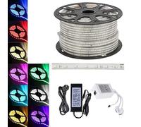 DISCORAMA STRISCIA LED 220V BOBINA DA 1 A 100M, STRISCIA LED TAGLIABILE LUCE CALDA FREDDA BLU ROSSO RGB, STRISCIA LED PER DECORAZIONI TUBO INTERNO ESTERNO IP65 (Blu, 50)
