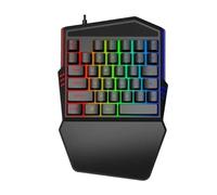 DISCORAMA - TASTIERA GAMING ERGONOMICA A UNA MANO RGB 35 TASTI CON POGGIAPOLSO USB CABLATA PER PC NOTEBOOK LAPTOP