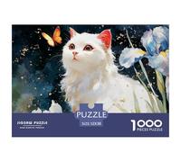 Discord_sinoshow_24085_a_white_cat_sits_in_the_grass_surrounded_by_iris_8a7ae9cf-2440-484e-ab6d-d083cc4297e8_3 1000 Pezzi Puzzle Divertente Ed Emozionante Gioco Del Puzzle, Juego Familiar Anti-Estrés