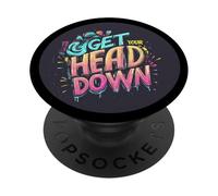 Discorso colorato per abbassare la testa per una forza silenziosa PopSockets PopGrip Adesivo