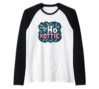 Discorso di Natale Divertente Naughty Ho Hottie Maglia con Maniche Raglan