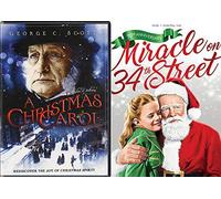 Discover Joy of Christmas Holiday Movie Pack Charles Dickens Christmas Carol + Original Miracle on 34th Street Black & White DVD 70th Edition Double Feature