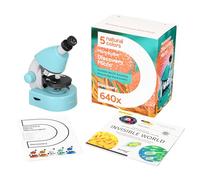 Discovery Micro Marine Microscopio Didattico Per Ragazzi e Principianti, Con Un Coloratissimo Libro In Inglese Compreso Nel Kit, Azzurro