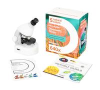 Discovery Micro Polar Microscopio Didattico Per Ragazzi e Principianti, Con Un Coloratissimo Libro in Italiano Compreso Nel Kit, Bianco