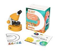 Discovery Micro Solar Microscopio Didattico Per Ragazzi e Principianti, Con Un Coloratissimo Libro in Italiano Compreso Nel Kit, Arancia