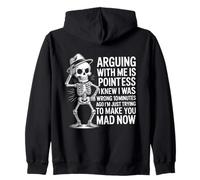 Discutere con me è inutile, sapevo di essermi sbagliato, teschio divertente Felpa con Cappuccio