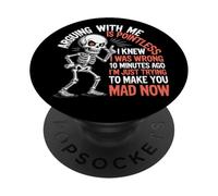 Discutere con me è inutile, sapevo di essermi sbagliato, teschio divertente PopSockets PopGrip Adesivo