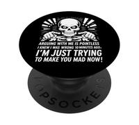 Discutere con me è inutile, sapevo di essermi sbagliato, teschio divertente PopSockets PopGrip Adesivo