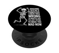 Discutere con me è inutile, sapevo di essermi sbagliato, teschio divertente PopSockets PopGrip Adesivo
