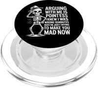 Discutere con me è inutile, sapevo di essermi sbagliato, teschio divertente PopSockets PopGrip per MagSafe