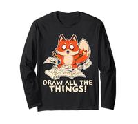 Disegna Tutte Le Cose Fox Sketching Art Otaku Comics Anime Top Maglia a Manica