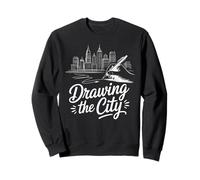 Disegnare, Il, Città, Orizzonte, Urbano, Schizzo, Felpa