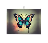 Disegnato a mano Colore Farfalla 2 Stampa Piatto di Essiccazione Mat per la cucina, Microfibra Piatto Scolapiatti Pad, Assorbente Contros