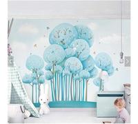 Disegnato A Mano Fresco Acquerellato Foresta Coniglio Uccellino 3D Carta da Parati Tessuto in Seta Ufficio Sala Pranzo Divano Camera Soggiorno TV Sfondo Muro-200cm×140cm