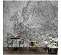 Disegnato A Mano Retrò Linee Muro Di Cemento Mappa Del Mondo 3D Carta da Parati Premium Aspetto Della Seta Studio Soggiorno Camera Letto Parete Divano Muro-200cm×140cm
