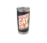 Disegni Gay Divertenti Per Uomini Pride Rainbow Suoni Gay Sono In Bicchiere termico in acciaio inox doppia parete
