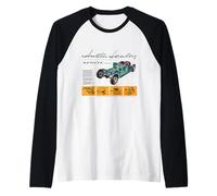 Disegni Tecnici retrò Austin-Healey Sprite MKII Maglia con Maniche Raglan