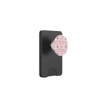 Disegno a mano beige rosa molle della griglia del controllo pastello minimale semplice PopSockets PopWallet per MagSafe