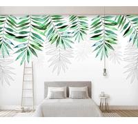 Disegno A Mano Di Una Semplice Pianta Verde 3D Carta Da Parati Facile Installare Mobili Sfondi Ufficio Divano Camera Letto Sfondo Decorazione Murale-430cm×300cm