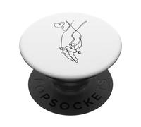 Disegno a una linea che si tiene per mano Single Art PopSockets PopGrip Adesivo