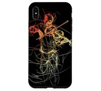 Disegno a una linea del ragazzo del violino vintage Custodia per iPhone XS Max