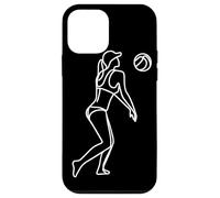 Disegno a una linea di Beach Volley femminile per ragazze Custodia per iPhone 12 mini