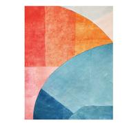 Disegno al tratto colorato - Arte murale geometrica colorata per una...