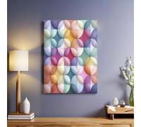 disegno Al Tratto Quadro su Tela Fiore astratto geometrico 70 x 50 cm Stampa Artistica Moderna con Cornice per Decorazione Parete Soggiorno Camera da Letto Cucina Bagno Hotel