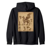 Disegno anatomico Mistico Griffin Gothic Fantasy Art Felpa con Cappuccio