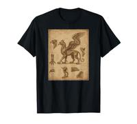 Disegno anatomico Mistico Griffin Gothic Fantasy Art Maglietta