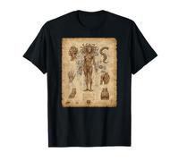 Disegno anatomico Mistico Medusa Gothic Fantasy Art Maglietta