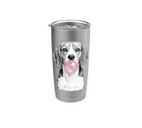 Disegno artistico a forma di cane Beagle che soffia gomma da masticare rosa Bicchiere termico in acciaio inox doppia parete