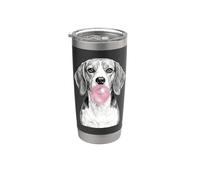 Disegno artistico a forma di cane Beagle che soffia gomma da masticare rosa Bicchiere termico in acciaio inox doppia parete