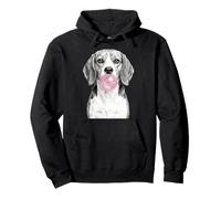 Disegno Artistico a Forma di Cane Beagle Che soffia Gomma da Masticare Rosa Felpa con Cappuccio