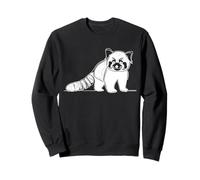 Disegno Artistico a Forma di Panda Rosso Felpa