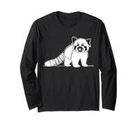 Disegno Artistico a Forma di Panda Rosso Maglia a Manica