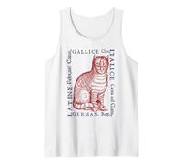 Disegno Artistico Vintage del linguista poliglotta del Gatto Canotta