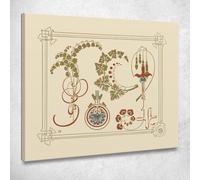 Disegno Astratto Basato Su Fiori E Foglie Alphonse Mucha, amu6 quadro stampato s