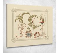 Disegno Astratto Basato Su Fiori E Foglie Alphonse Mucha, amu6 quadro stampato s