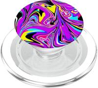 Disegno astratto del modello moderno di arte di vortice blu giallo viola PopSockets PopGrip per MagSafe