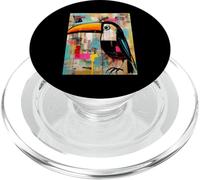 Disegno astratto dell'uccello tropicale moderno di arte di PopSockets PopGrip per MagSafe